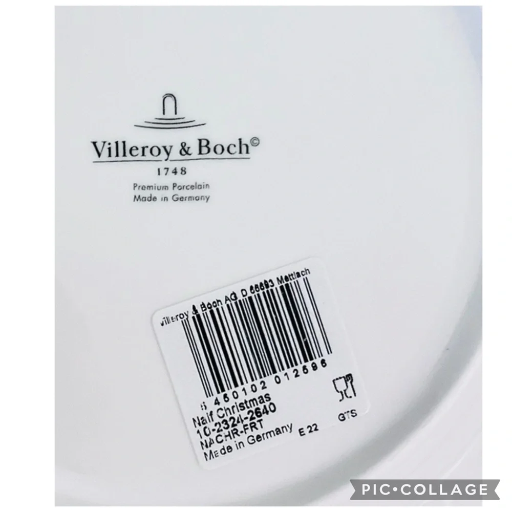 NWT Villeroy & Boch Design Naif Christmas Salad Dessert Plate 8.25 Germany